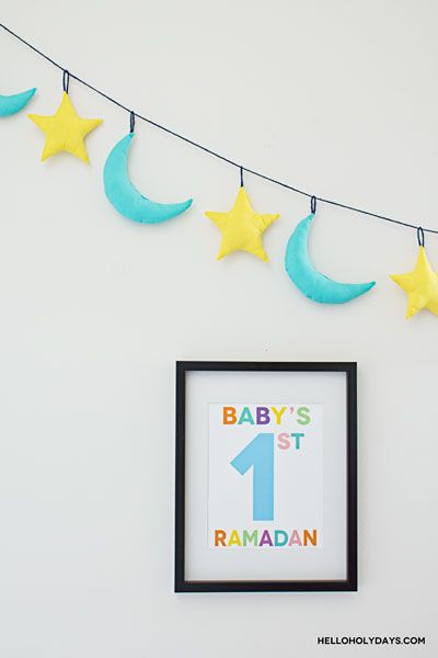 Ramadan Ideas: Plush Crescent Star Garland - Hello Holy Days!