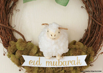 Simple Eid al Adha Sheep Wreath