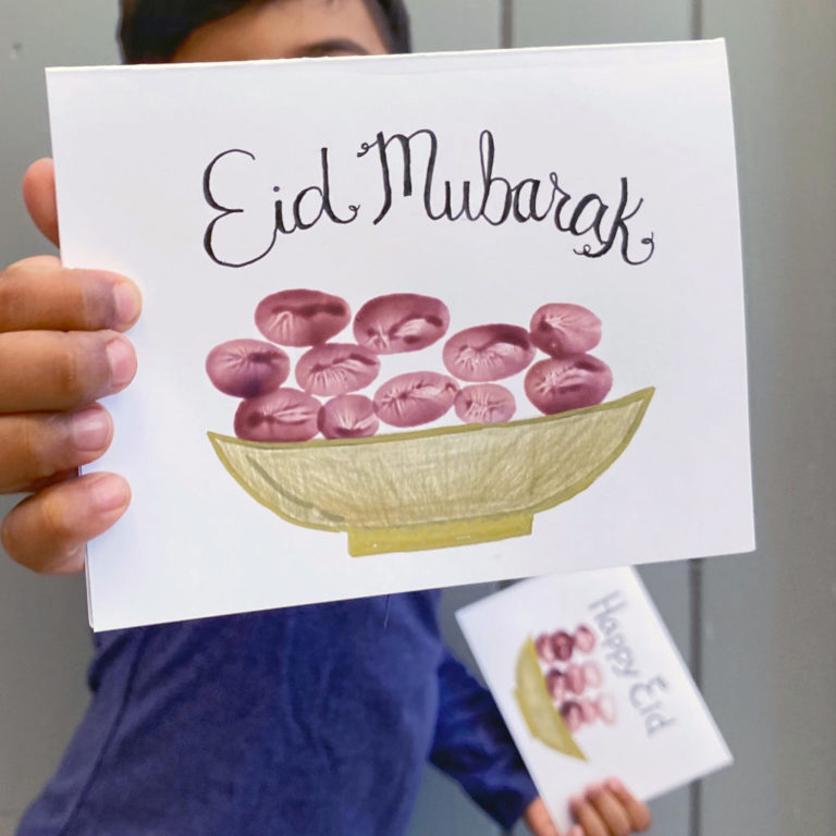 DIY Eid Card: Finger Paint Dates