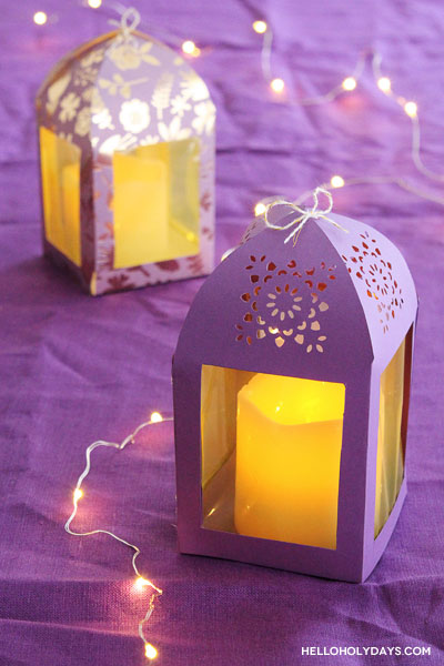 Ramadan paper lanterns with LED lights.