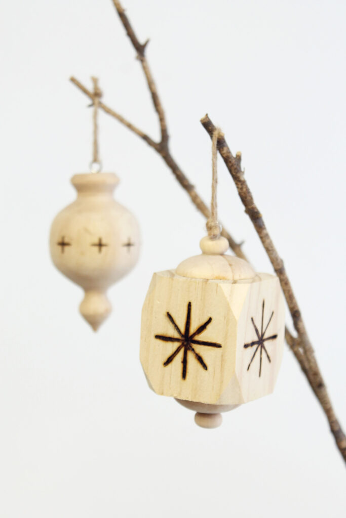 Scandi Christmas Decorations DIY Wood Burned Ornaments