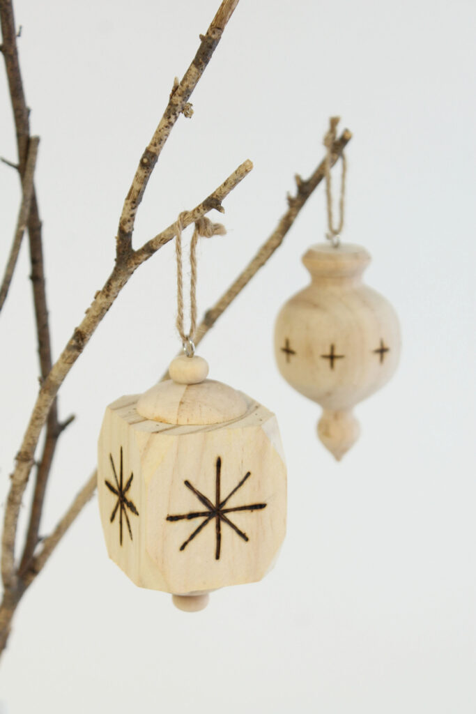 Scandi Christmas Decorations DIY Wood Burned Ornaments