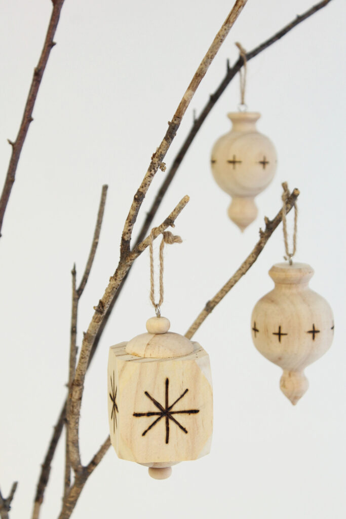 Scandi Christmas Decorations DIY Wood Burned Ornaments