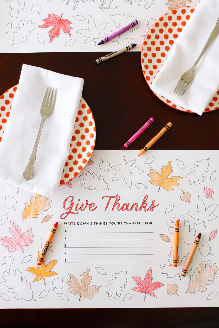 Printable Thanksgiving Coloring Mat