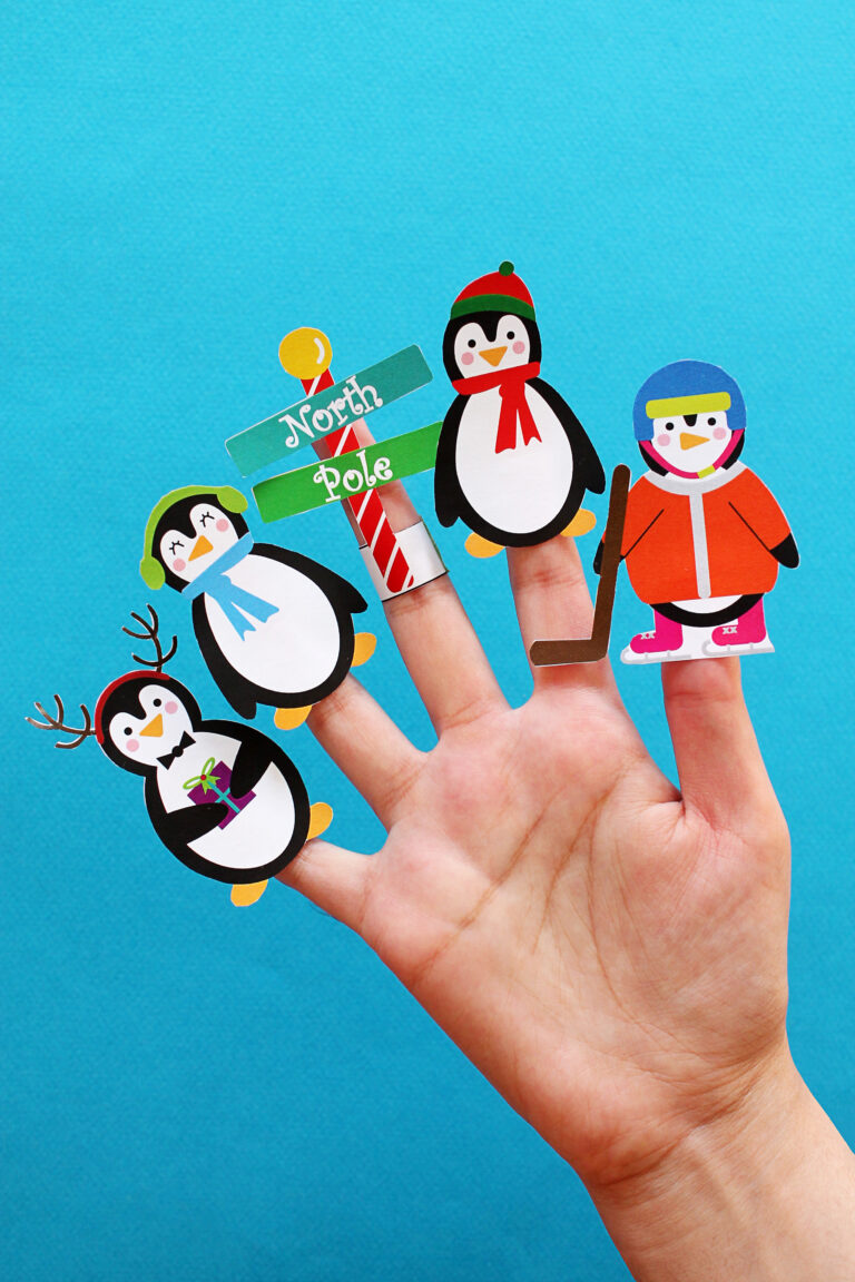 Finger Puppets Printable: North Pole Penguins