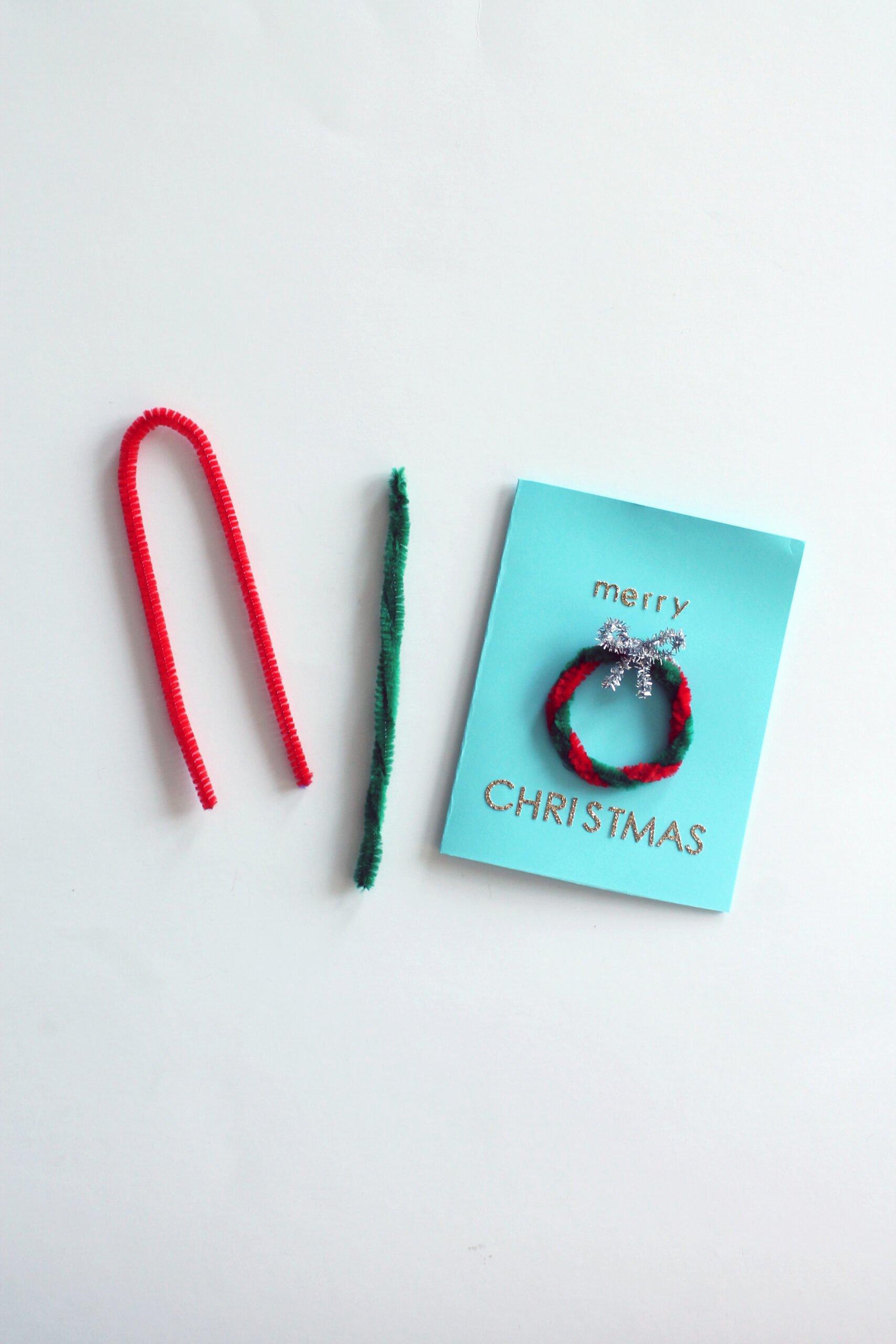 Easy Handmade Christmas Cards With Pipe Cleaners