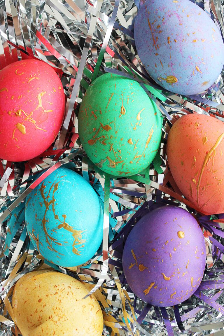 Splattered Paint Rainbow Easter Eggs
